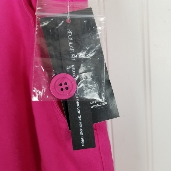 INC NWT Shorts Linen Blend Scallop Hem Regular Fit Women's Size 16 Intense Pink - Picture 9 of 12